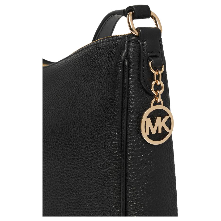 Michael Kors Nayla Zlatý Hardware Logo Přívěsek Crossbody Taška Dámská crossbody taška Černá 35S6G5ZM2L-BLACK