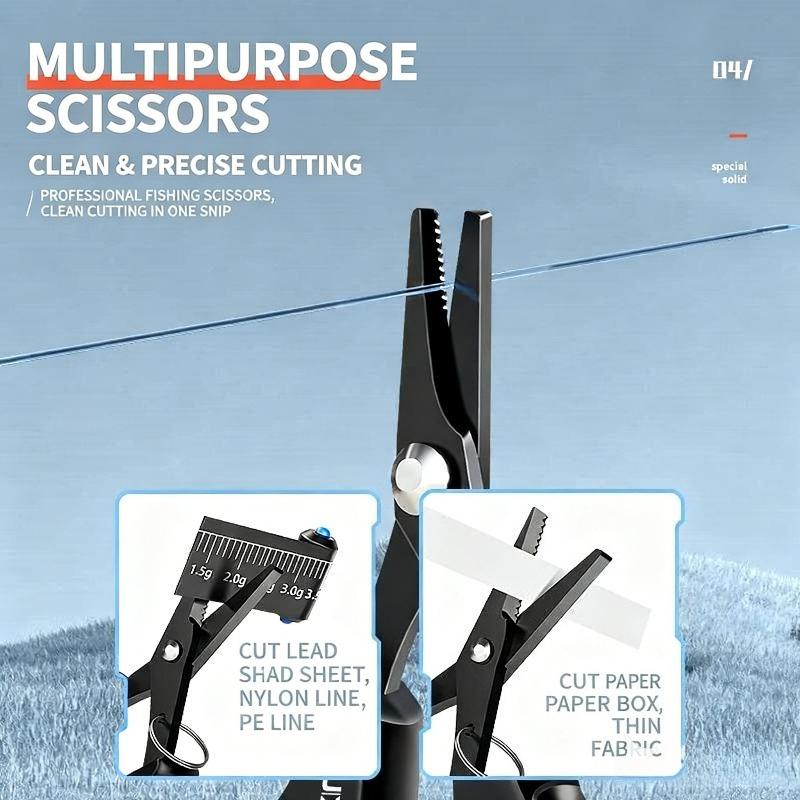1pc Multifunctional Dyneema Fishing Scissors | Small Single-Sided Serrated, Stainless Steel, Ideal for Cutting Fishing Lines, Lure Lines, Lead Sheets