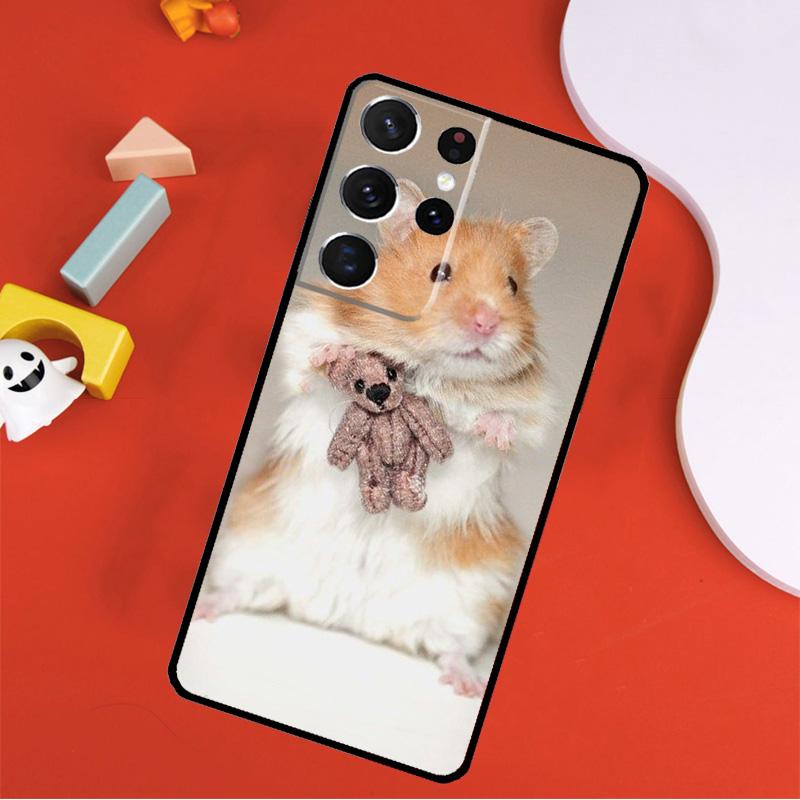 Cute Adorable Hamster Phone Case For Samsung Galaxy S25 Ultra S24 Ultra S9 S10 S20 S21 S22 S24 Plus S23 FE Cover