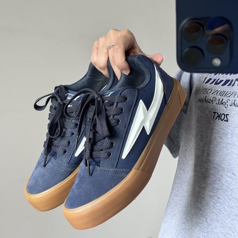 Street Cool Men Canvas Casual Shoes Fashion Flat Skate Shoes Young Man Cool Loafers