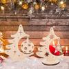 Cartoon Xmas Tree Ornaments Wooden Merry Christmas Decor  Party Favors