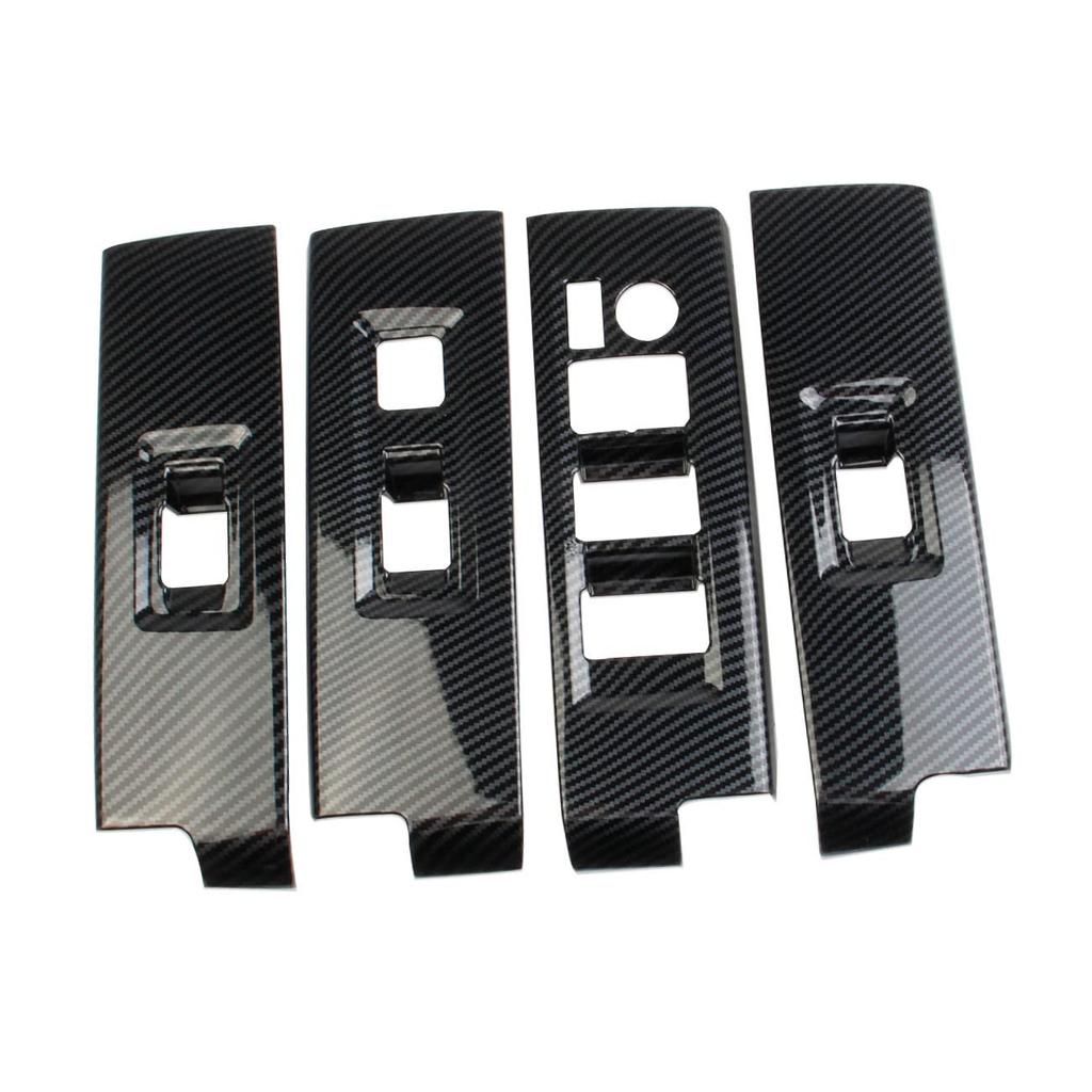 Carbon Fiber Door Window Lift Switch Panel Cover Trim Accessories for Toyota Tundra 2022-2026 Sequoia 2023-2026