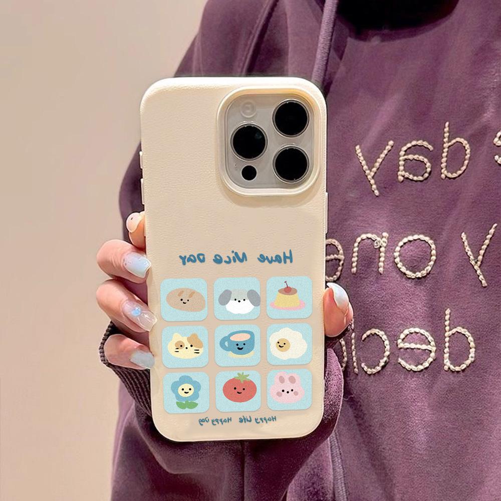 Phone Case for iPhone 11 13 Case iPhone 12 14 15 16 Pro Max 12 Pro 15 Plus Leather Painted Waterproof Drop-proof and Wear-resistant Cartoon