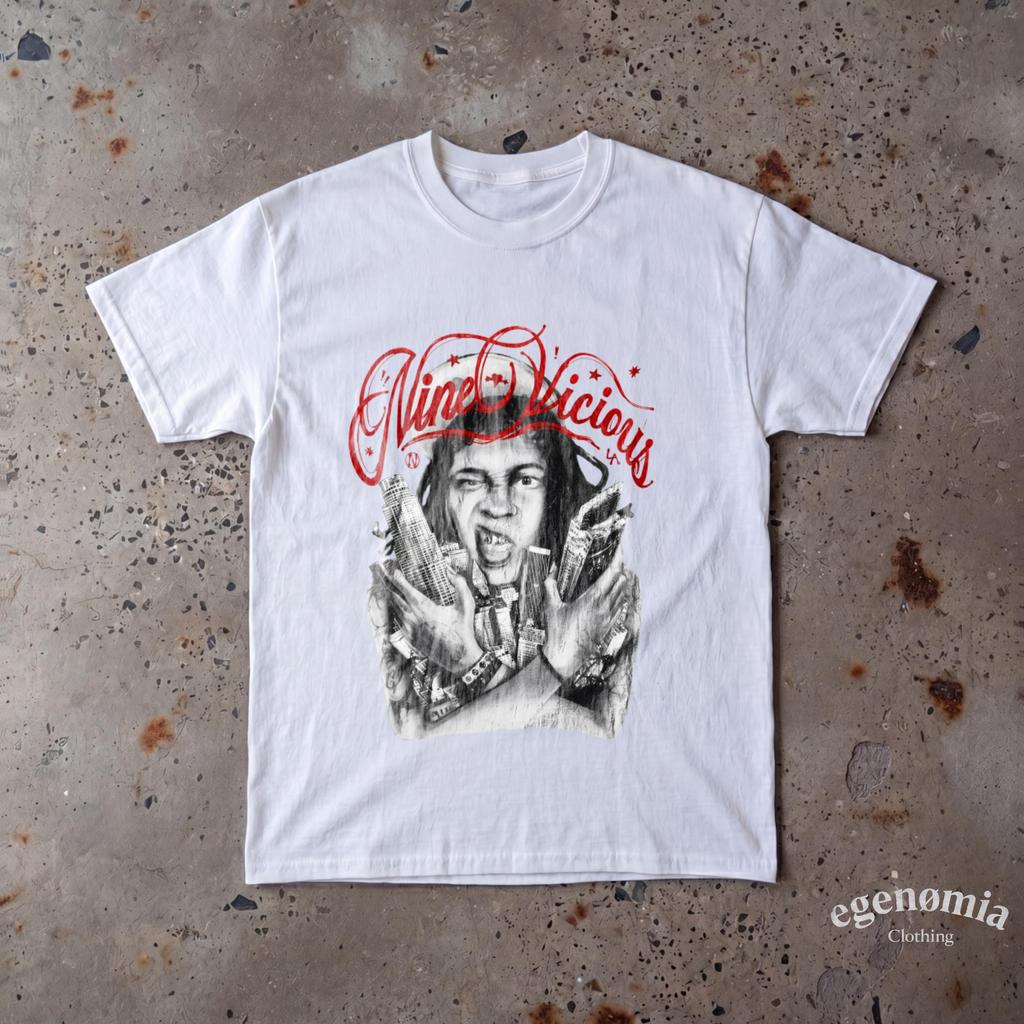 Nine Vicious For Nothing T-Shirt, Cheromani B4EM für Merch-Shirt, Y2K Underground Rap Drain Gang Stil