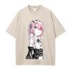 Hot Anime Re Zero Ram Cute Print T-shirt Men Women Tshirts Short Sleeve Cotton Clothing Retro Washed T Shirt Harajuku Loose Tops