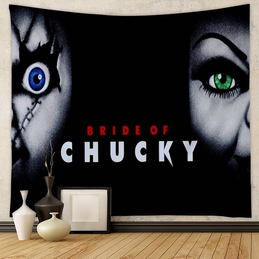 Horror Movies Bride Of Chucky Cartoon Tapestry Art Science Fiction Room Home Decor Wall Hanging Sheets 100X70CM