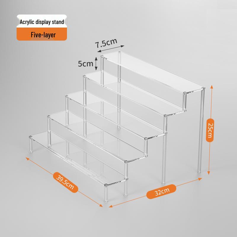 Acrylic Tiered Display Stand for Figurines and Blind Box Dolls - Transparent Home Organizer