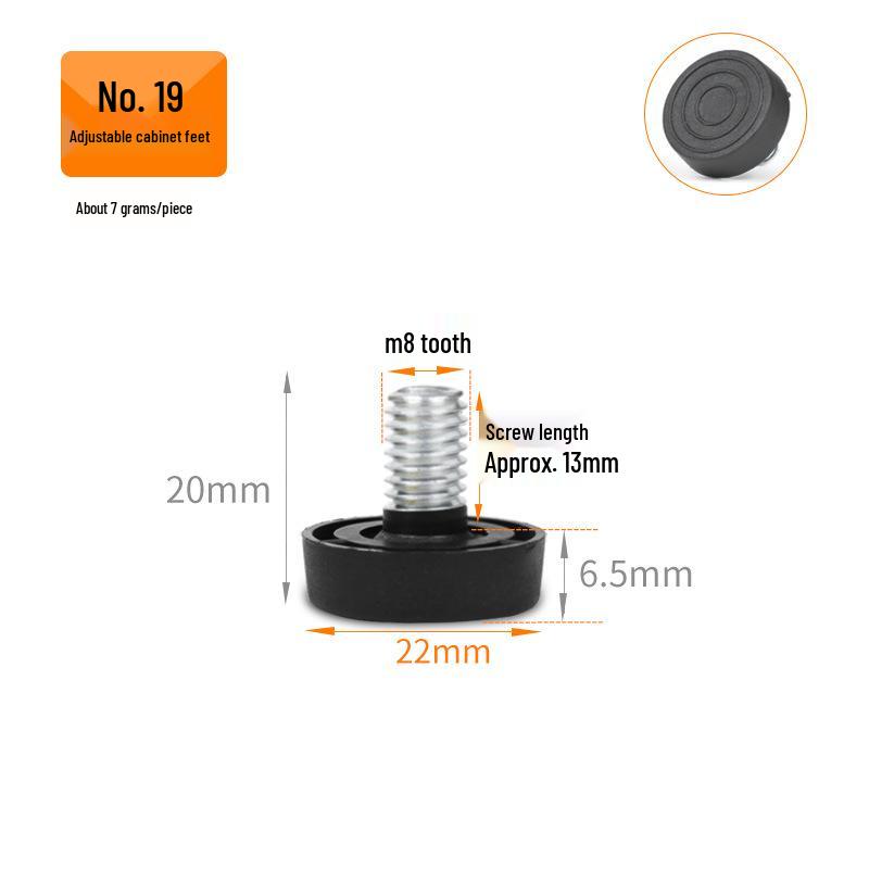 Adjustable Height Furniture Foot Pad for Sofas and Cabinets - Silent Floor Screw Pad