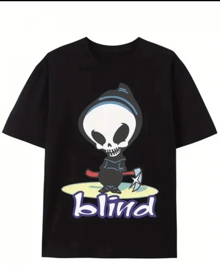 Skateboard T Shirt Mens XL With Blind Logo Black XL