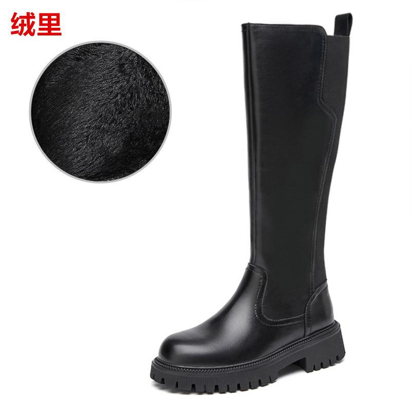 Autumn and winter new elastic thick leg high boots are sent on behalf of large tube circumference knight boots large size women's boots