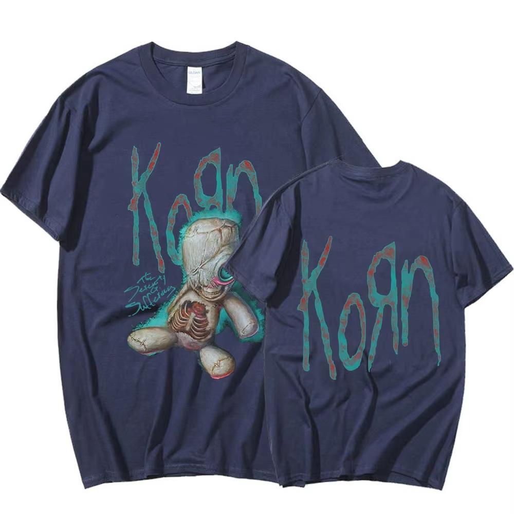 Korn Issues Rock Band Music Album T Shirt Men's Vintage Metal Gothic Oversized T-shirt Streetwear Summer Short Sleeve T Shirts