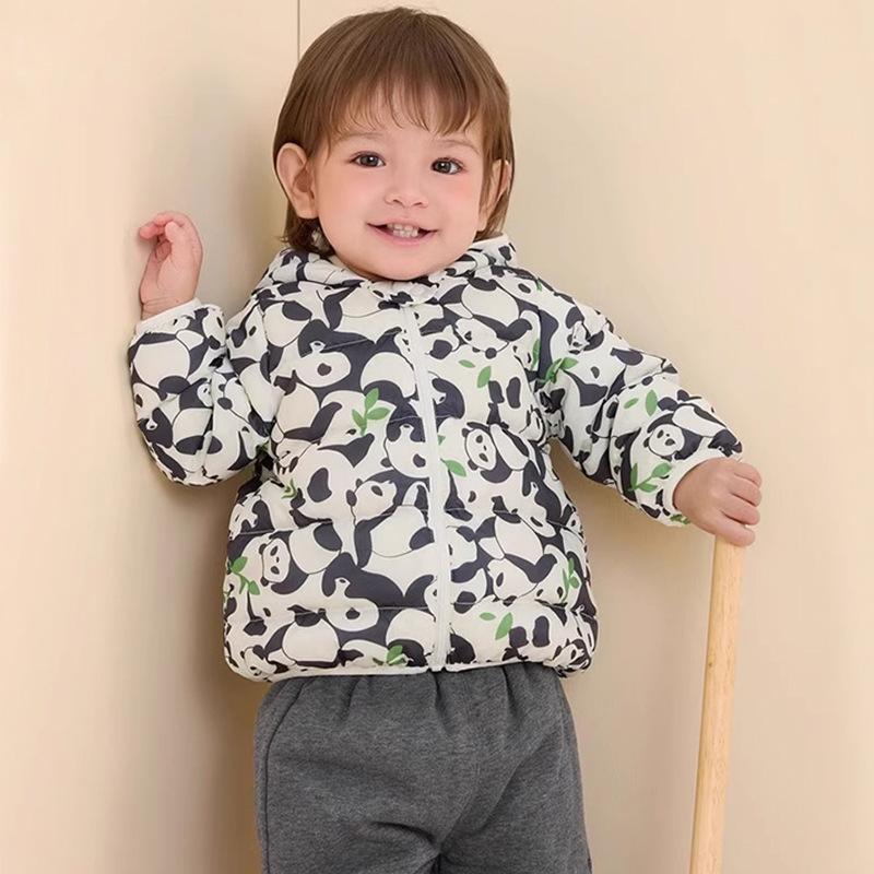 fashion boys' warm cotton-padded clothes korean winter baby boy thickened short cotton-padded hooded jacket children's autumn cute cartoon print coats