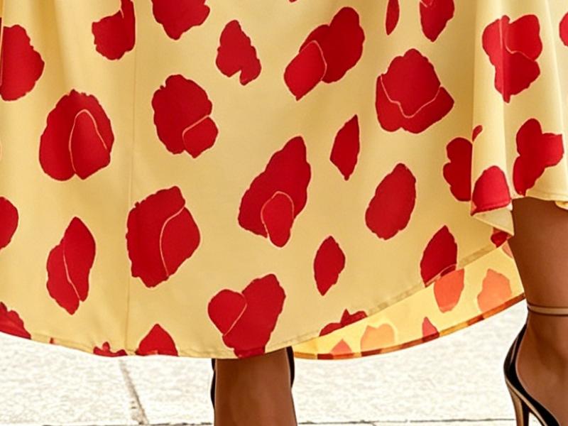 Women's Printed Maxi Dress V Neck Ruffle Sleeve High Waist Elegant Summer Casual Dress