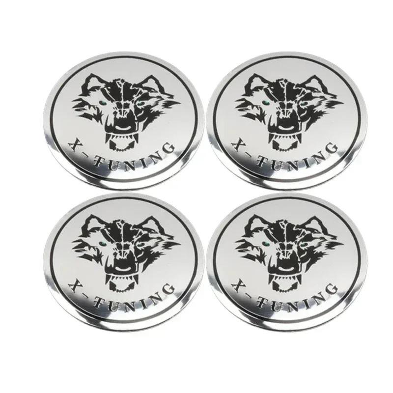 

4pcs 56mm 60mm Universal Car Wheel Center Cover Hub Cap Wolf Sticker Replacement