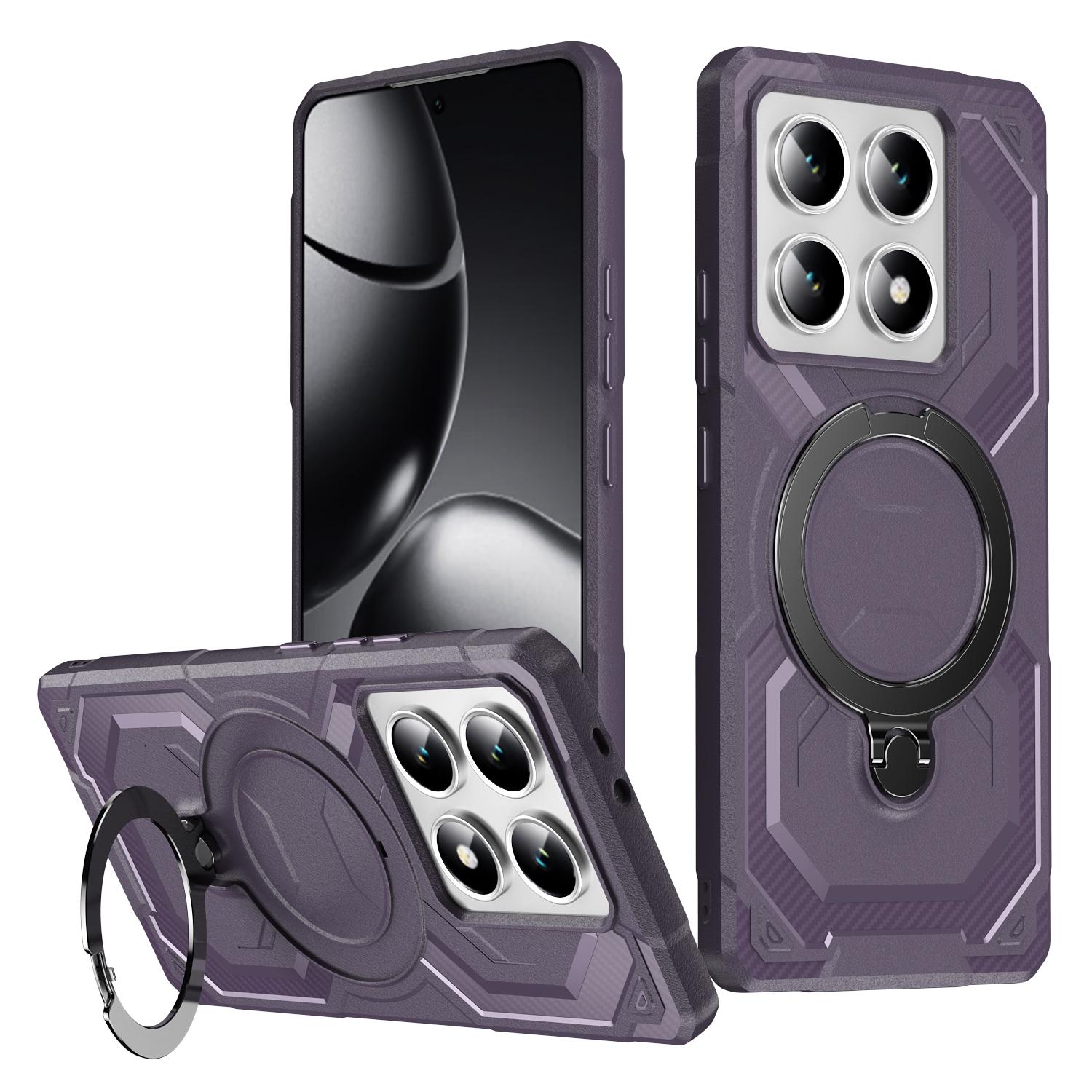 

For Xiaomi 14T Pro Case Compatible with MagSafe Kickstand TPU+PC Phone Cover Dark Purple
