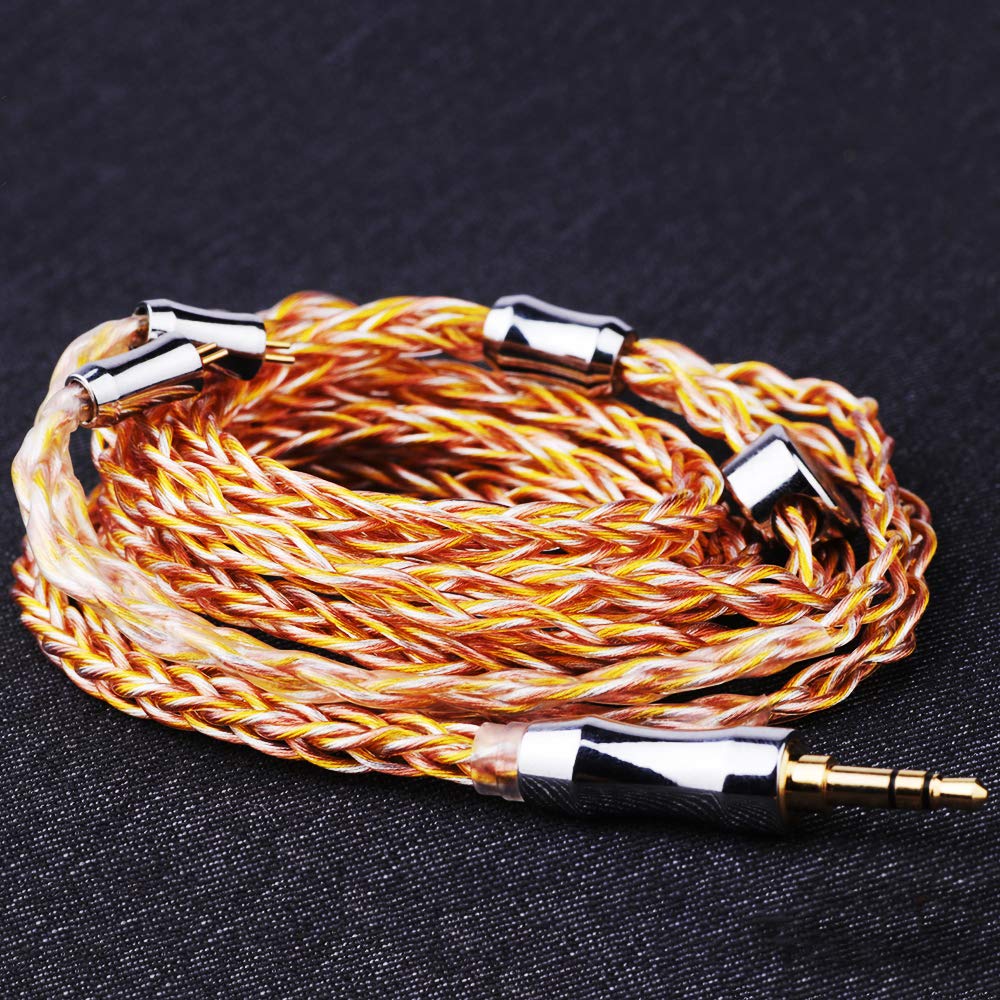 TRIPOWIN NUCOOL OFC Copper Braided Earphone Upgrade Cable 21-Core + 28-Core Silver-Plated (3.5mm-0.78mm 2-Pin, NUCOOL)