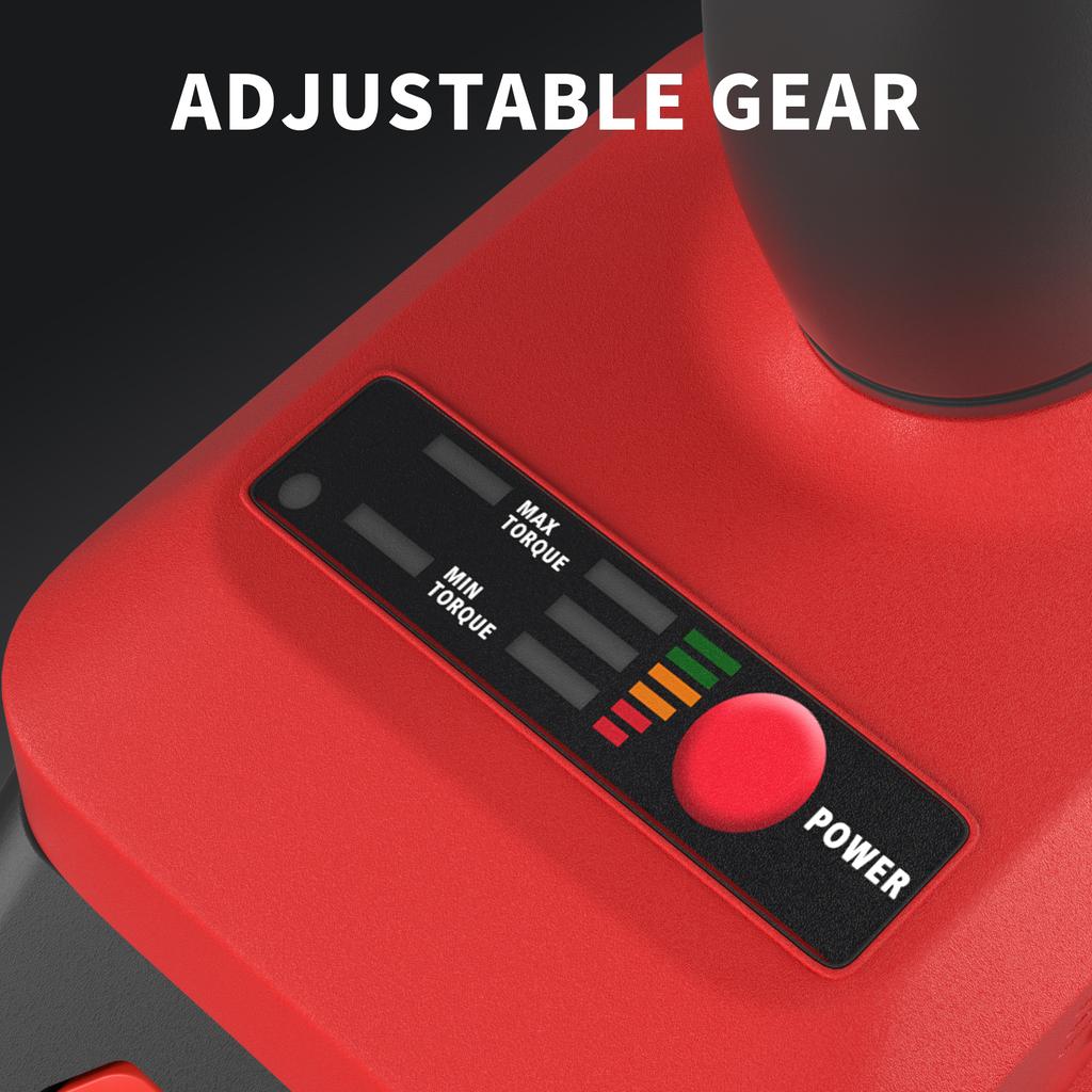 DayPlus Cordless Impact Wrench, 1/2 inch Brushless Impact Gun 550Nm, High Torque Impact Wrench with 4 Socket Sets & Battery