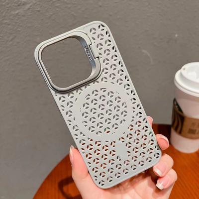 Applicable To IPhone15pro Lens Bracket Breathable Mesh 14max Magnetic Case Protection Case Soft