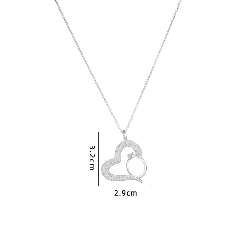 Hot Sell Heart Zircon Pendant Necklace Stainless Steel High Quality Geometric Choker Jewelry Party Gifts For Women Girls