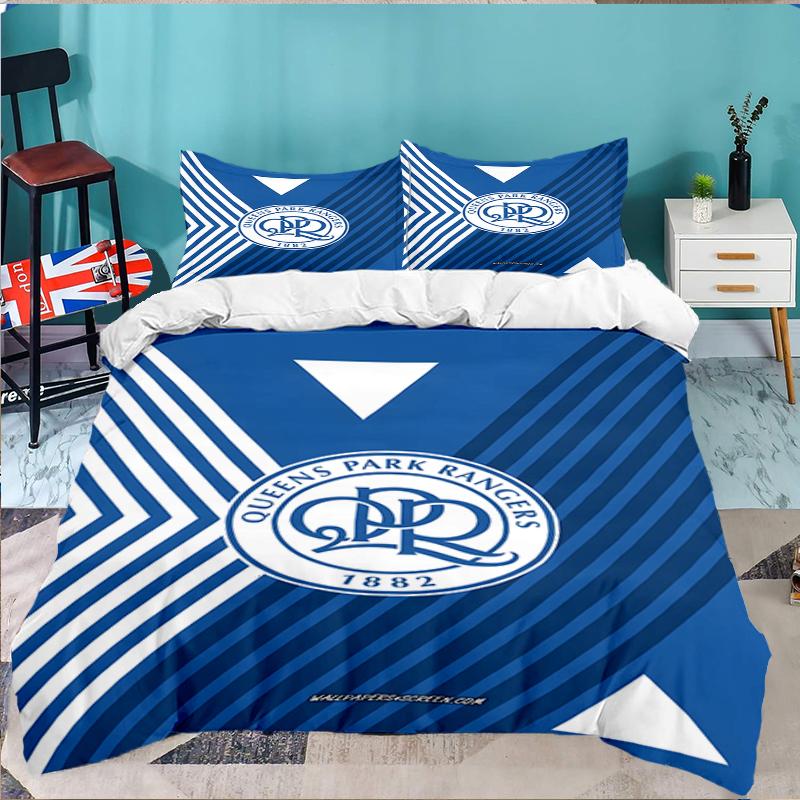 3PCS Queens Crest Football Bedding set,Ideal For1pc Duvet Cover And 2pcs Pillowcases Perfect for Christmas gift,Ideal for Bedroom, Dormitory