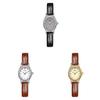 Vintage Gold Womens Quartz Watch With Leather Strap Decorative Waterproof For Lady Casual Wear