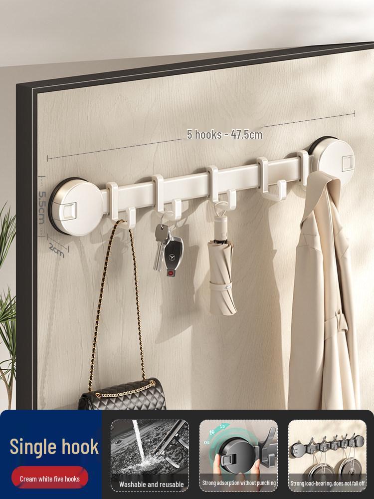 Traceless Suction Cup Wall Hook, No-Punch Strong Vacuum Hook for Door and Bathroom Storage