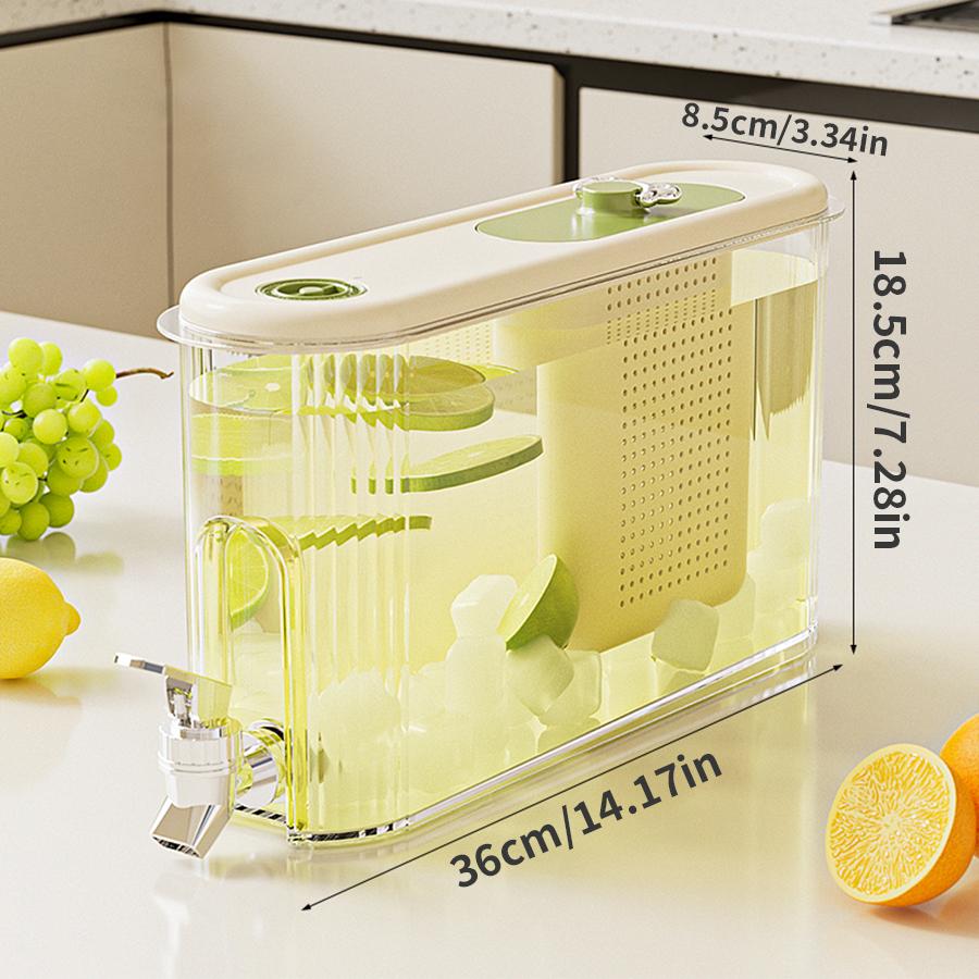 

4L Plastic Cold Water Bucket With Faucet Large Capacity Tea Juice Beverage Dispenser Outdoor Cold Water Kettle Fridge Water Jug зелёный