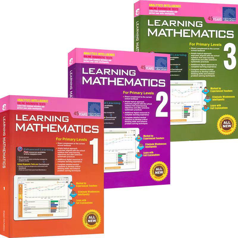 SAP Learning Mathematics Grades 1-6 Textbook & Workbook Set (9 Books)