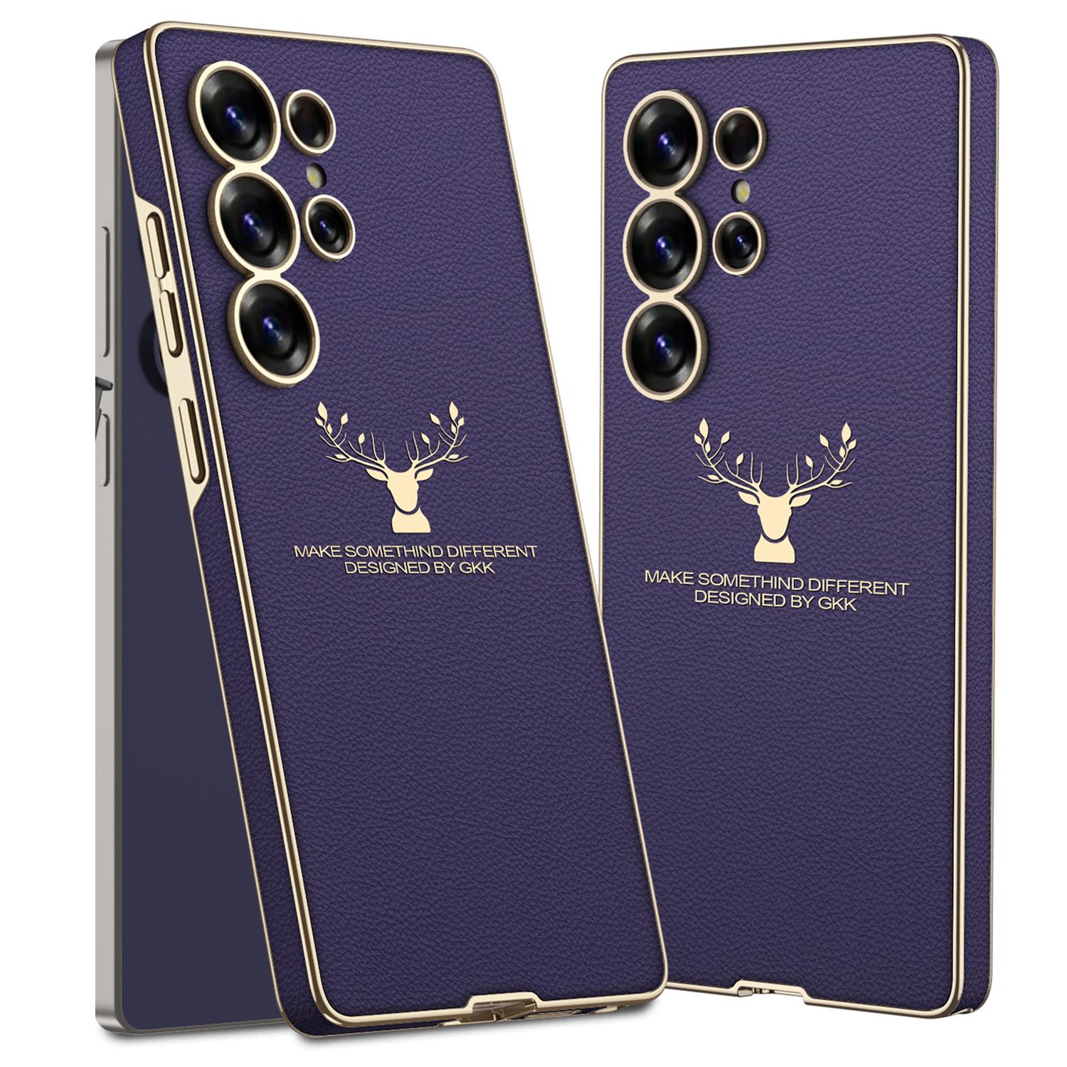 

GKK For Samsung Galaxy S25 Ultra Case Deer Pattern PU Covered Hard PC Phone Shell D
