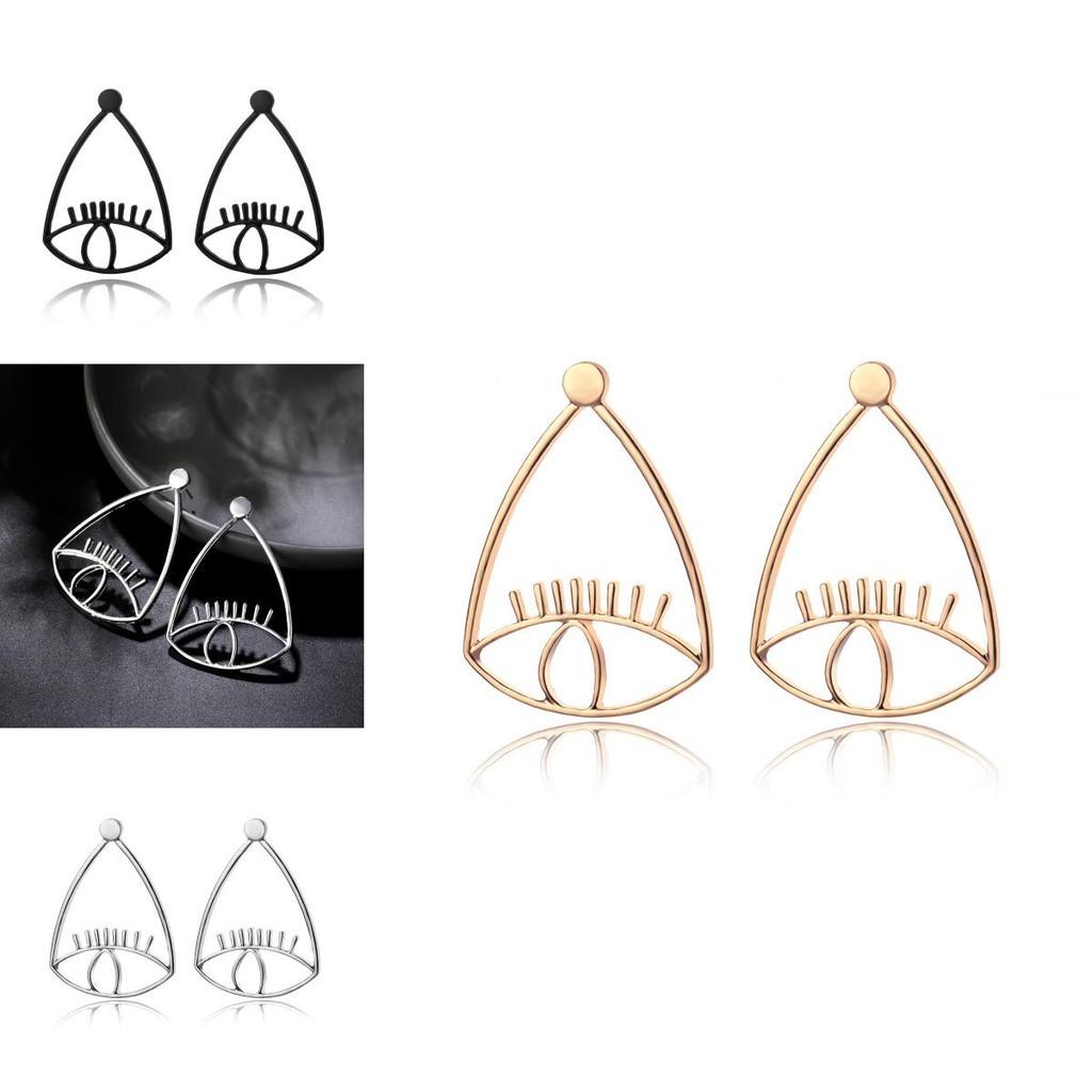 Trendy Eye-shaped Geometric Earrings Fashionable Alloy Jewelry For Women