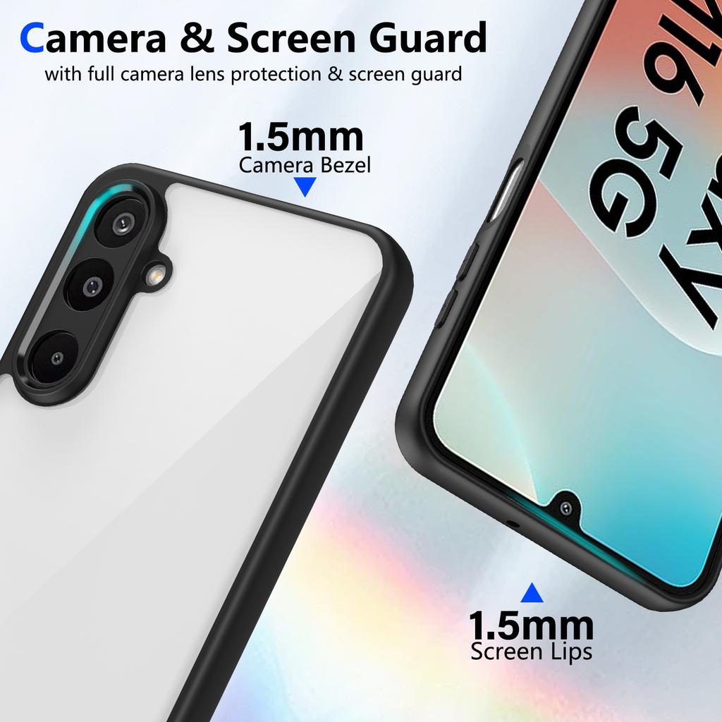 For Samsung Galaxy M16 5G/F16 5G Case Matte Skin Touch Clear PC + TPU Shockproof Phone Back Cover