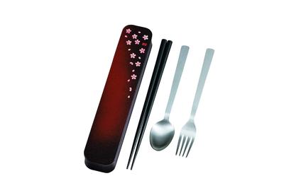 Tatsumiya Adult Cutlery Akane Sakura Red 33314 Size Approx. W22.2 D4.4 H2.9