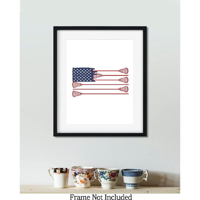 Govivo Lacrosse Wall Art - Lax Poster, Canvas or Print - Lacrosse Art Gifts for Lacrosse Players - Lacrosse Coach Gifts - Lacrosse Wall Decor for