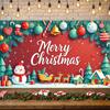 Merry Christmas Banner Golden Bell Xmas Backdrop Winter Display Snowflake Decor Christmas Background For Indoor Decoration Home