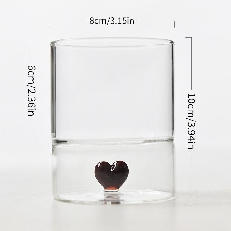 

Creative Love 3D Glass Cup Ins Home Milk Cups Breakfast Mug Beverage Coffee Cup Love Partition Glasses Drinkware 270ml