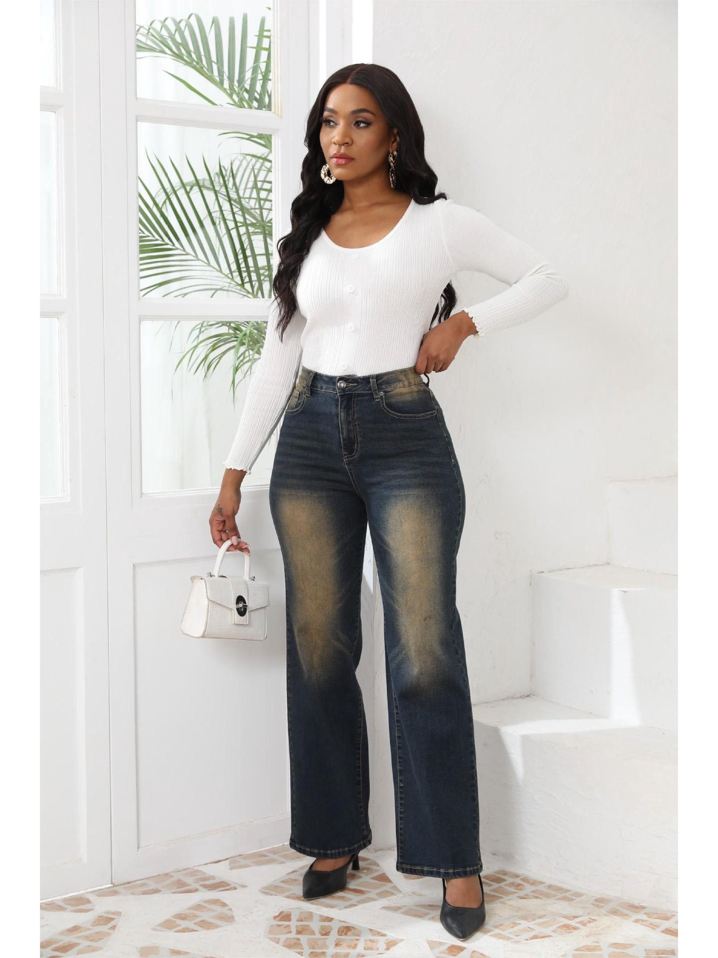 

Retro Straight Loose Casual Women s Jeans L