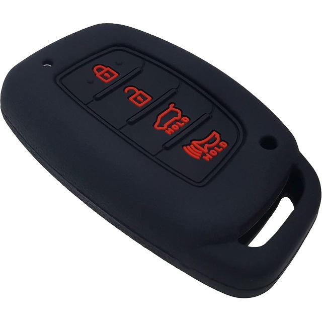 GFDesign 2 Pcs Silicone 4 Buttons Key Fob Cover Remote Case Keyless Protector Compatible with 2019 2018 2017 2016 2015 2014 2013 Hyundai Elantra
