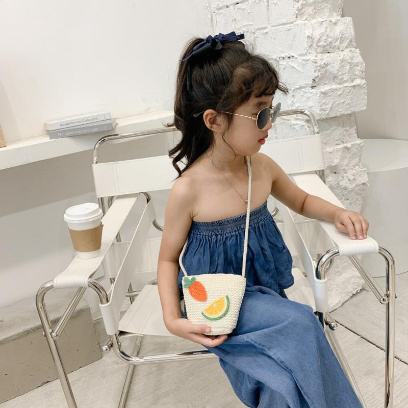 Adorable Cartoon Princess Childrens Bag Lightweight Breathable Woven Shoulder Purse For Girls With Bunny Design
