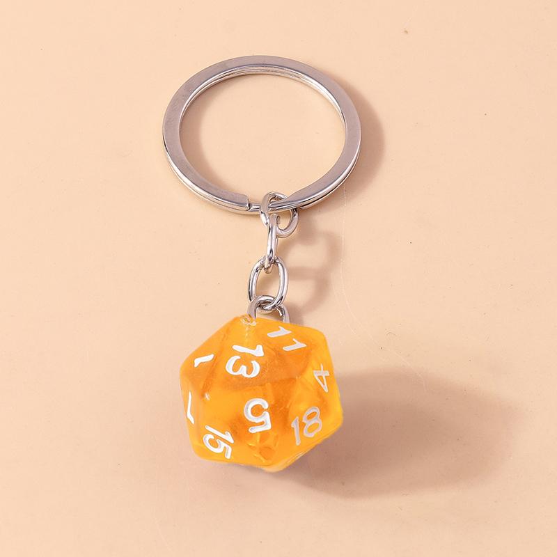 Cuet Resin Geometric Dice Keychain Keyring Pendants for Women Men Car Key Holder Handbag Pendants Charms DIY Jewelry Gifts