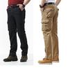 Men's Spring Cargo Pants - Thick, Loose, Straight-Leg, Multi-Pocket, Plus Size, Pure Cotton Trousers