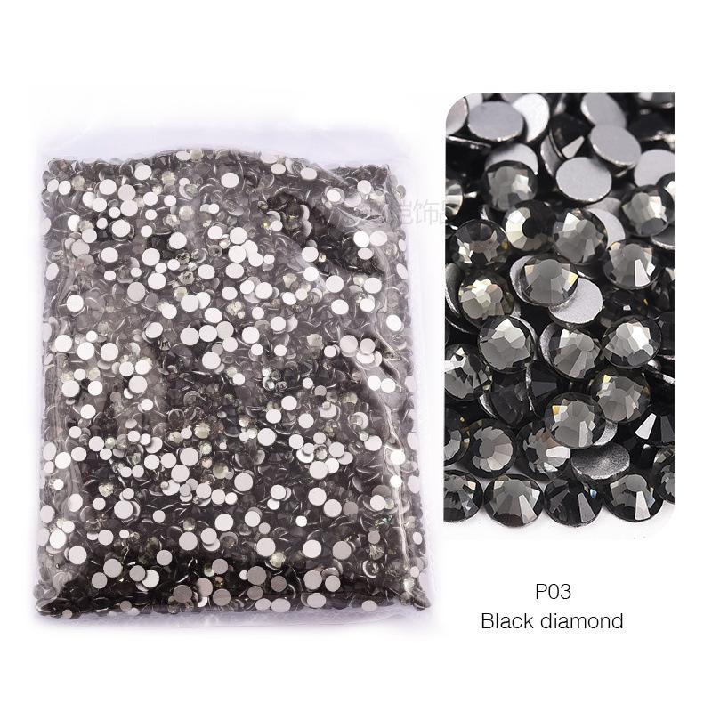 P1-70 Ordinary Color Large Packaging Glass Flat Bottom Diamond Rhinestone Nail Diamond Diy Crystal Mobile Phone Case Beauty Jewelry Accessories