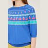 Benetong Berry Jacquard Short Sleeve Knit _Bakp59531Bl
