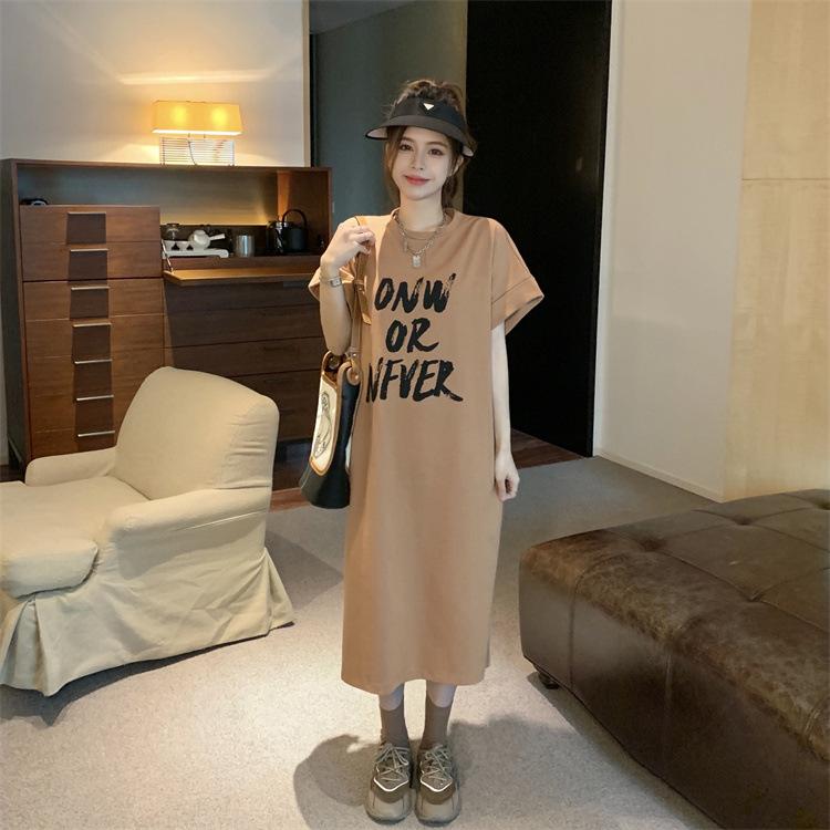 Футболка платье свободного покроя большого размера короткое платье летнее платье — фото 7