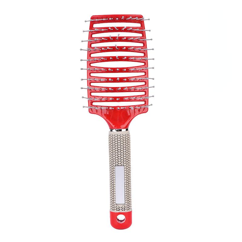 

1 шт., большая изогнутая расческа, щетка для женщин и мужчин, массажная расческа для волос головы красный