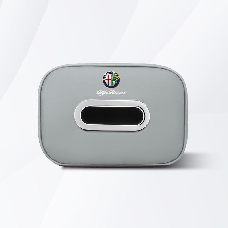 Car Tissue Box Car Interior Accessories For Alfa Romeo 4C 159 Spider Giulia Giulietta GT Leather Tissue Storage Bag Kleenex Case