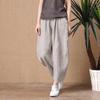 Wide Leg Pants Women's Summer Loose Large Size Linen Nine Point Casual Pants Outer Wear