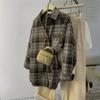 Women's Plaid Flannel Shirt Oversized Casual Button-Up Long Sleeve Blouse