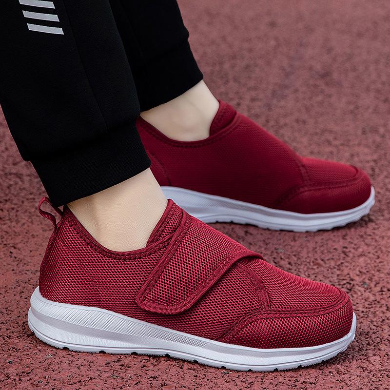 Unisex Breathable Mesh Velcro Walking Shoes - Lightweight, Wide Fit Casual Sneakers for Summer Sports