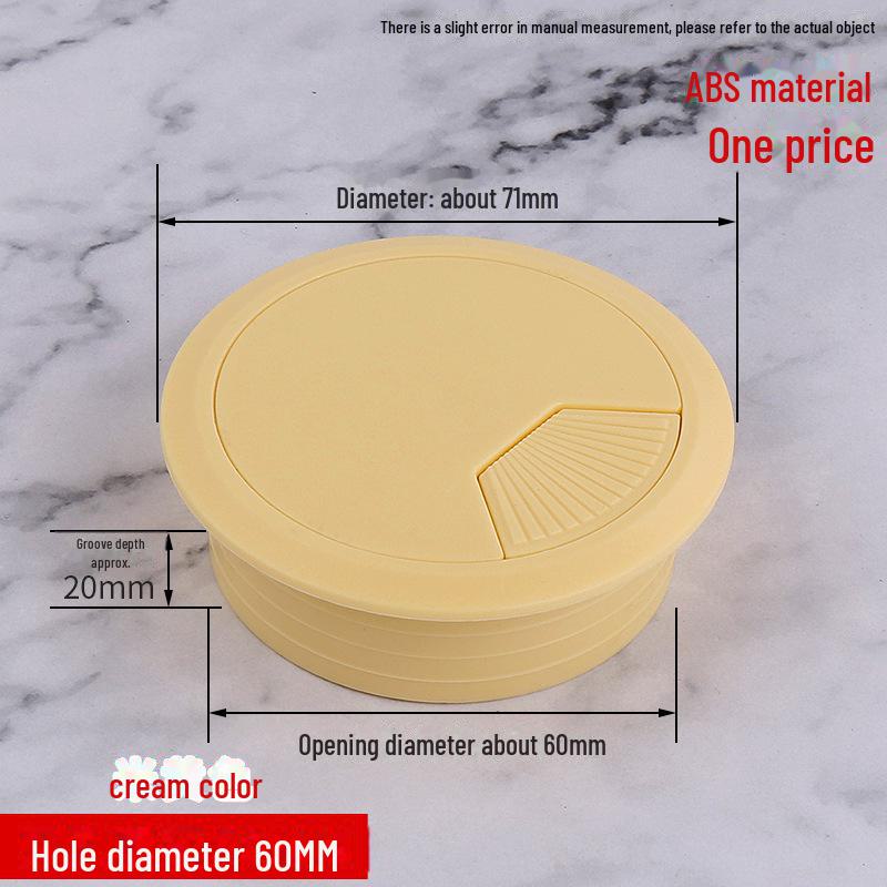 ABS Round Wire Desk Grommet Cover for Desktop Cable Management and Furniture Cabinet Hardware.