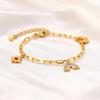 Fresh And Sweet Wind Ladies Stainless Steel Sun Rainbow Butterfly Bracelet Gold Jewelry Br-2625